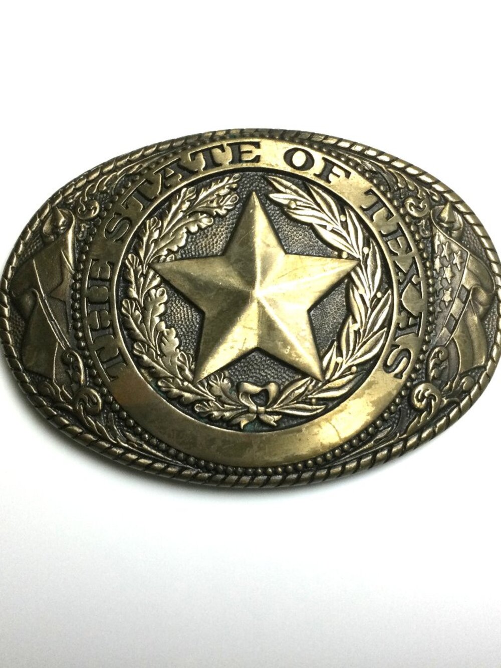 Vintage 80's Tony Lama Collection State Series - Texas Solid Brass Buckle
